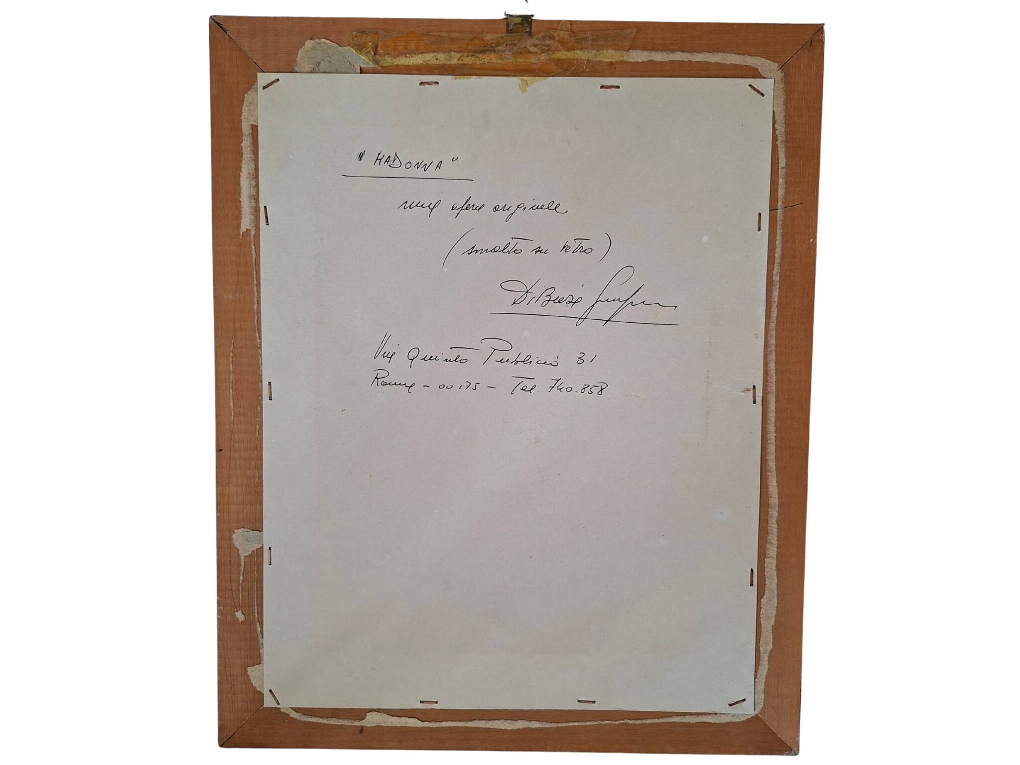 Opéra original "Madonna" – S.F. Di Biase, 1974 – Émail sur verre