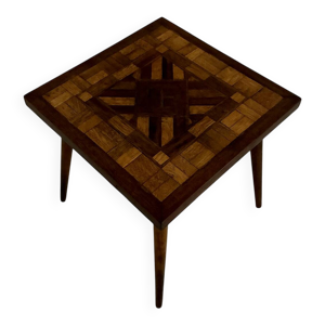 table d'appoint vintage - marqueterie