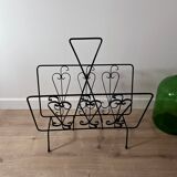 Black steel magazine holder