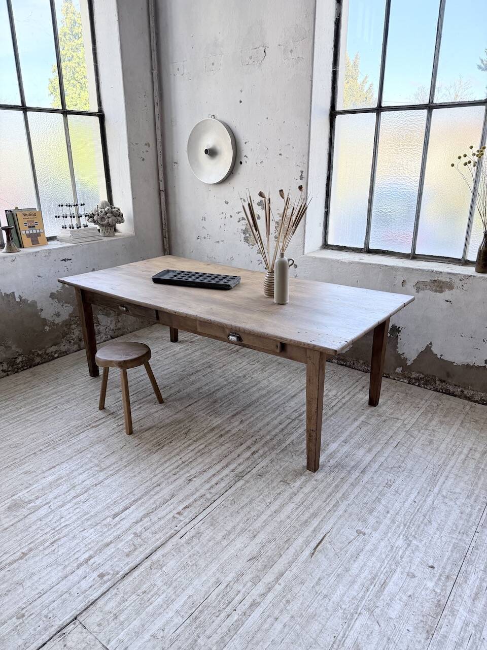 Oak farmhouse table 1950 212cm