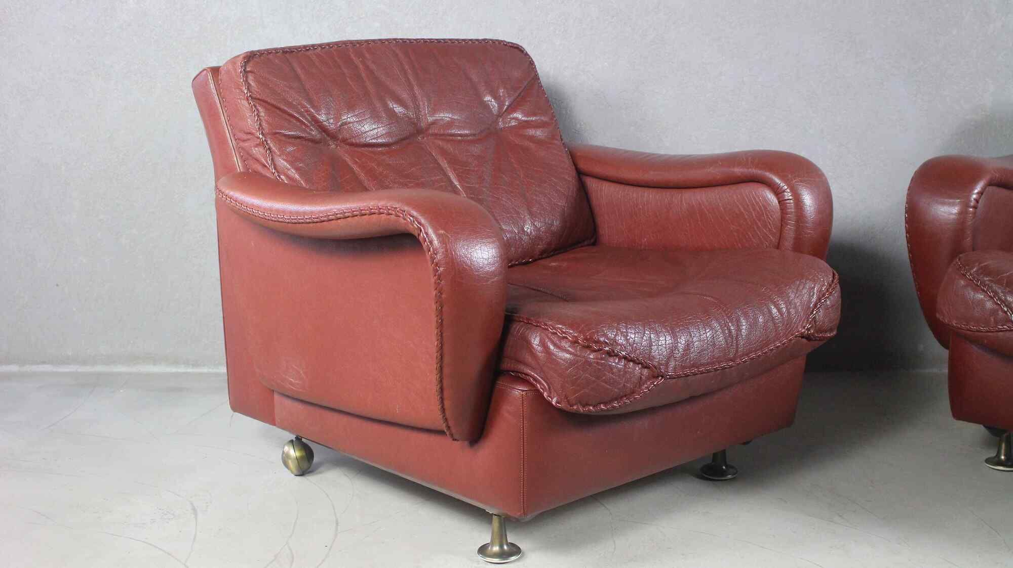 1970s Danish Brown Leather Chairs By Madsen & Schubell