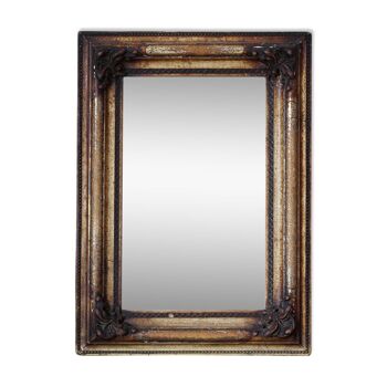 Wall mirror in wooden decorative frame, circa 19th century 41x56cm