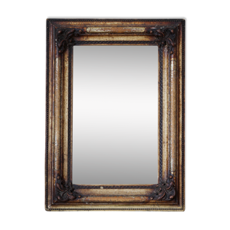 Wall mirror in wooden decorative frame, circa 19th century 41x56cm