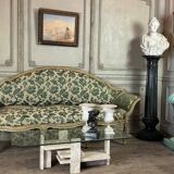 Painted and gilded wooden bench, Venice, 18th century