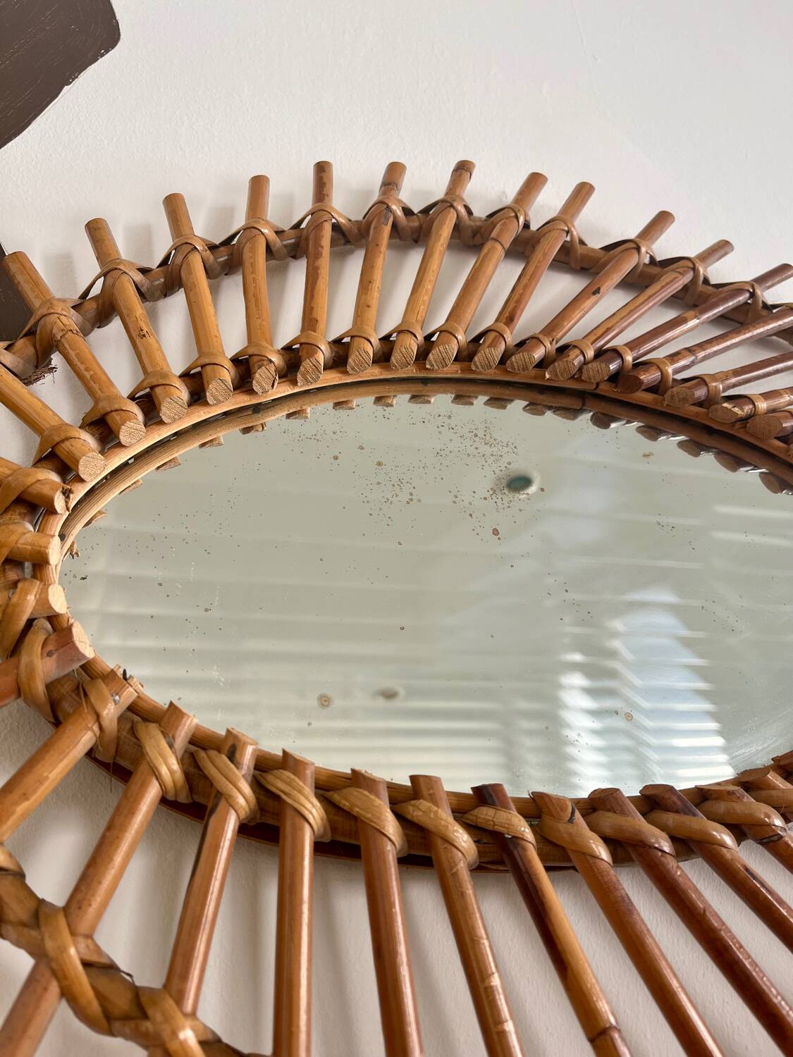 Vintage rattan mirror