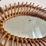 Vintage rattan mirror