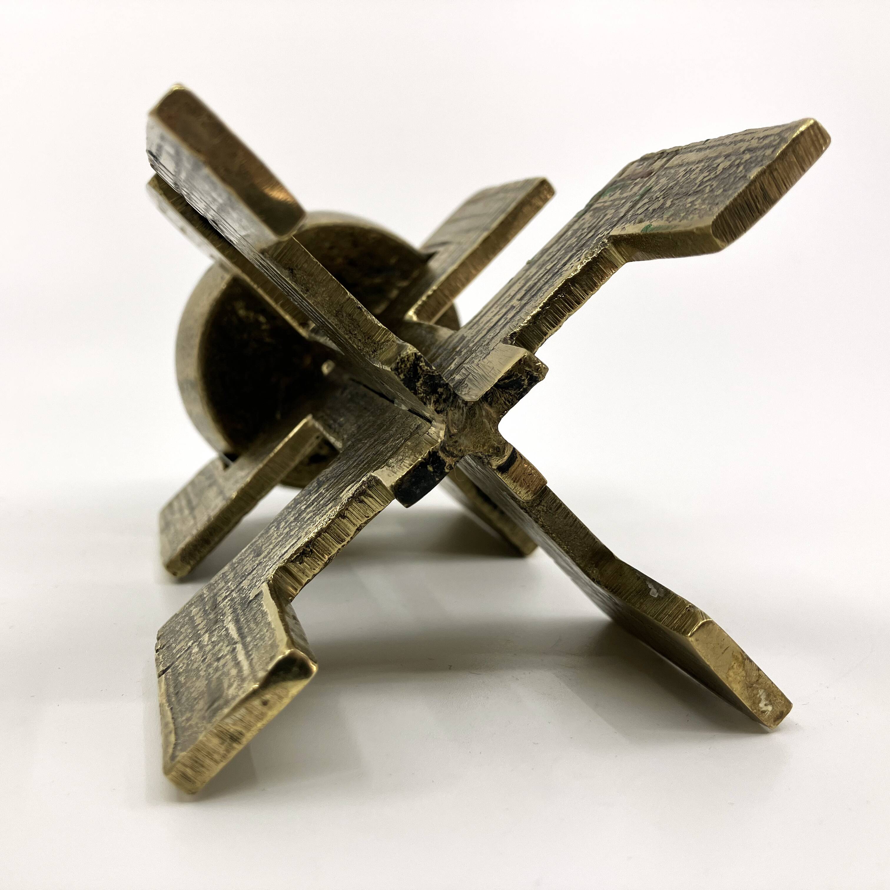 Brutalist candlestick • Austria • Brass • 1970