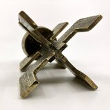 Brutalist candlestick • Austria • Brass • 1970