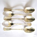 SFAM set of 5 CHINON silver-plated table spoons, antique style, 21cm