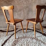 Pair of vintage brutalist style bistro chairs