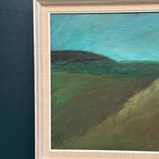 Original Swedish Oil on Canvas – "Landscape" by Dina Mortensen – Signed DM – Vintage and Framed – 53 × 45.5 cm (20.9" × 17.9")