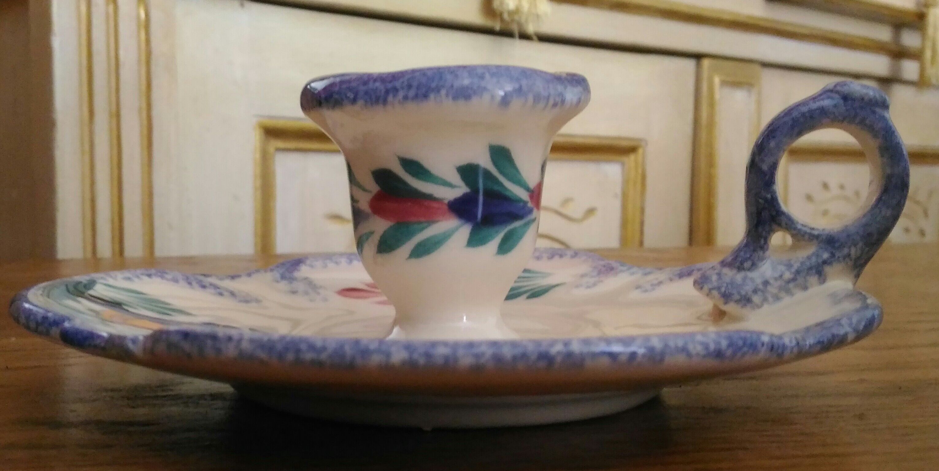 Bougeoir Henriot Quimper Brittany earthenware