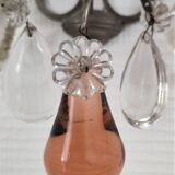 Metal wall candle holder with glass tassels