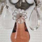 Metal wall candle holder with glass tassels