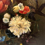 French School nineteenth oil on canvas, bouquet of flowers dated 1883