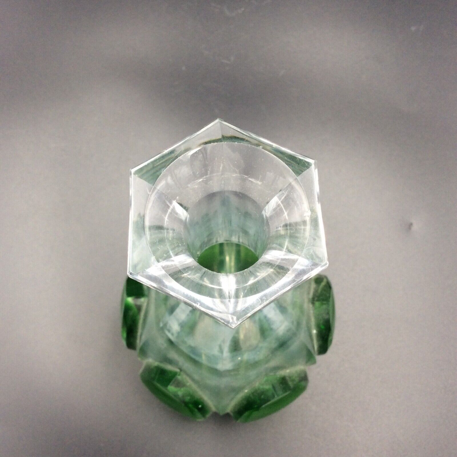 Old green crystal bottle XIXème