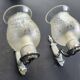 Pair of chrome wall sconces vintage bathroom
