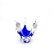 Cup Hospodka Chřibská Cristal Bohême Bleu Cobalt and Opaline Circa 60