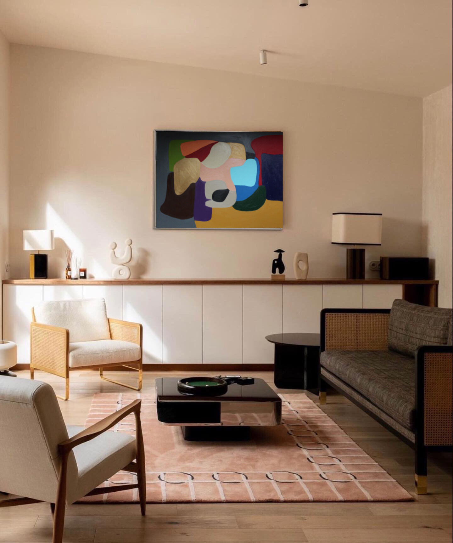 Abstract colorful handmade painting