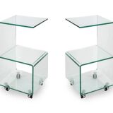 Pair of glass tables