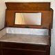 Commode de toilette XIX e s en noyer et marbre style Louis Philippe 