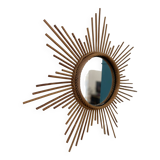 Vintage rattan sun mirror