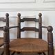 Paire de fauteuils en bois et paille  Charles Dudouyt 