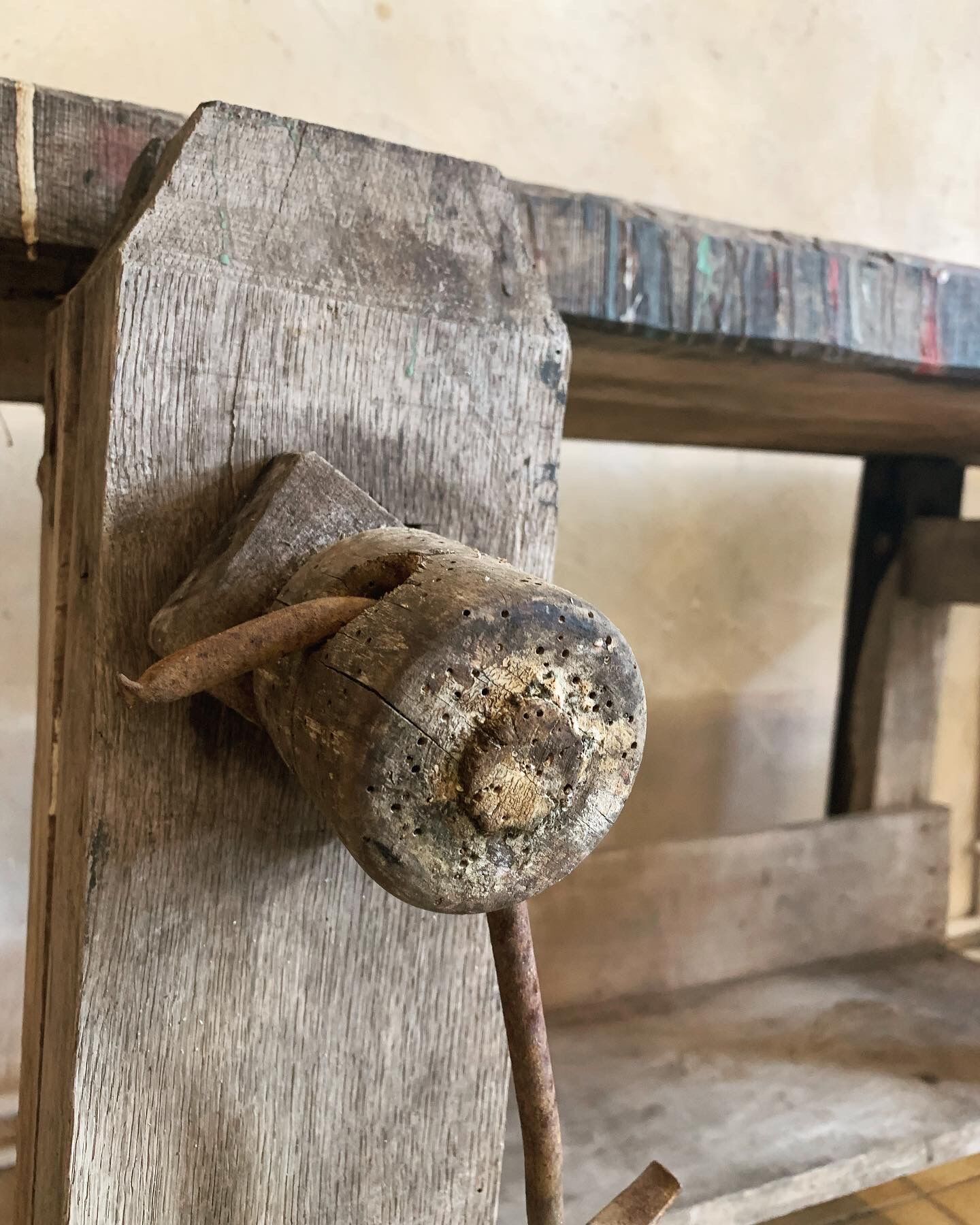 Old wooden workbench