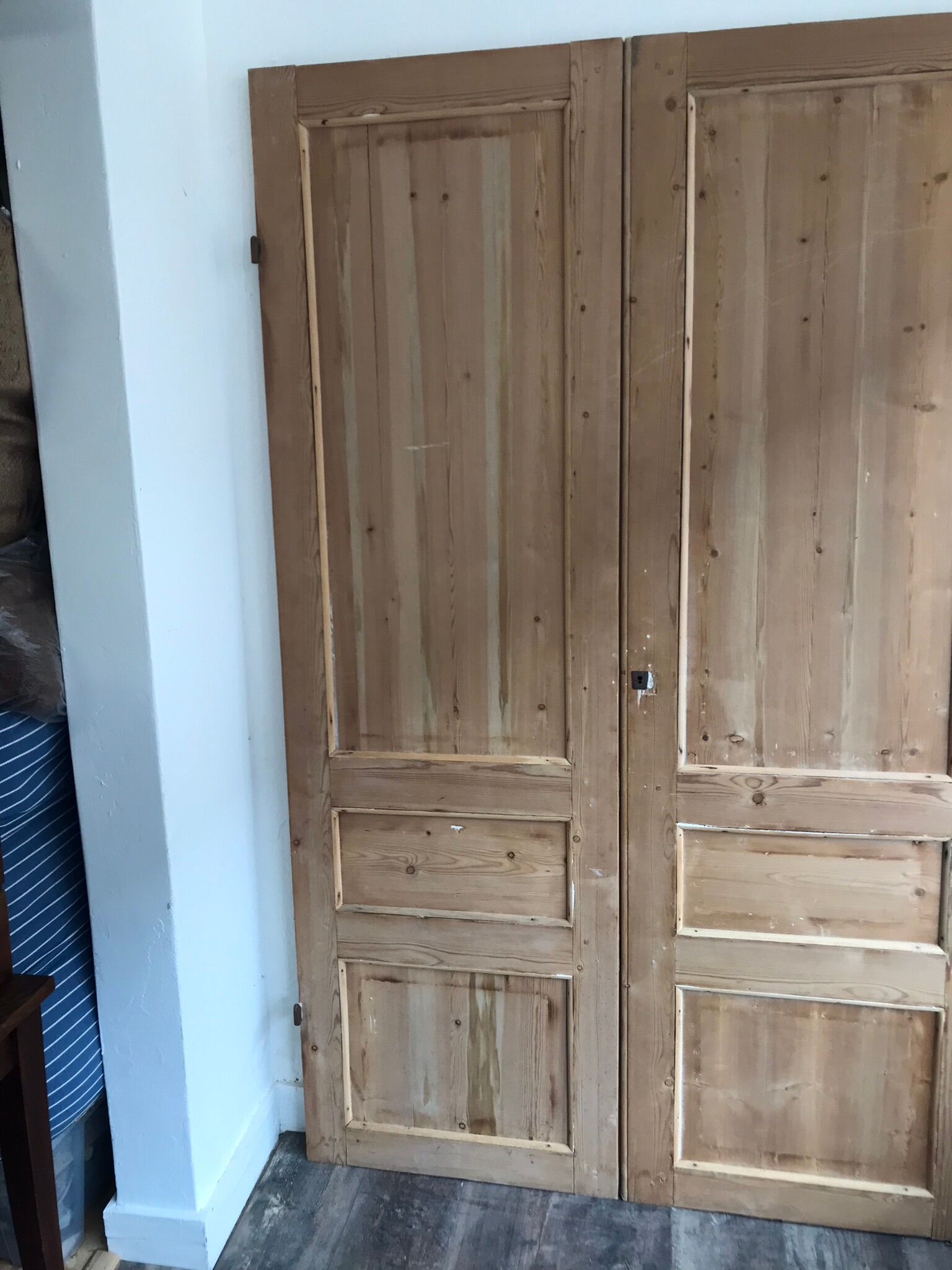 Pair of old XIX pine doors