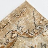 2x10 Beige Brown Floral Turkish Runner Rug, 73x302Cm SK 7009