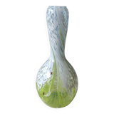 Ball vase/Blown glass. Smoked scroll patterns. Murano style. Height 30 cm