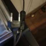 Lamp in X, cross, steel, design