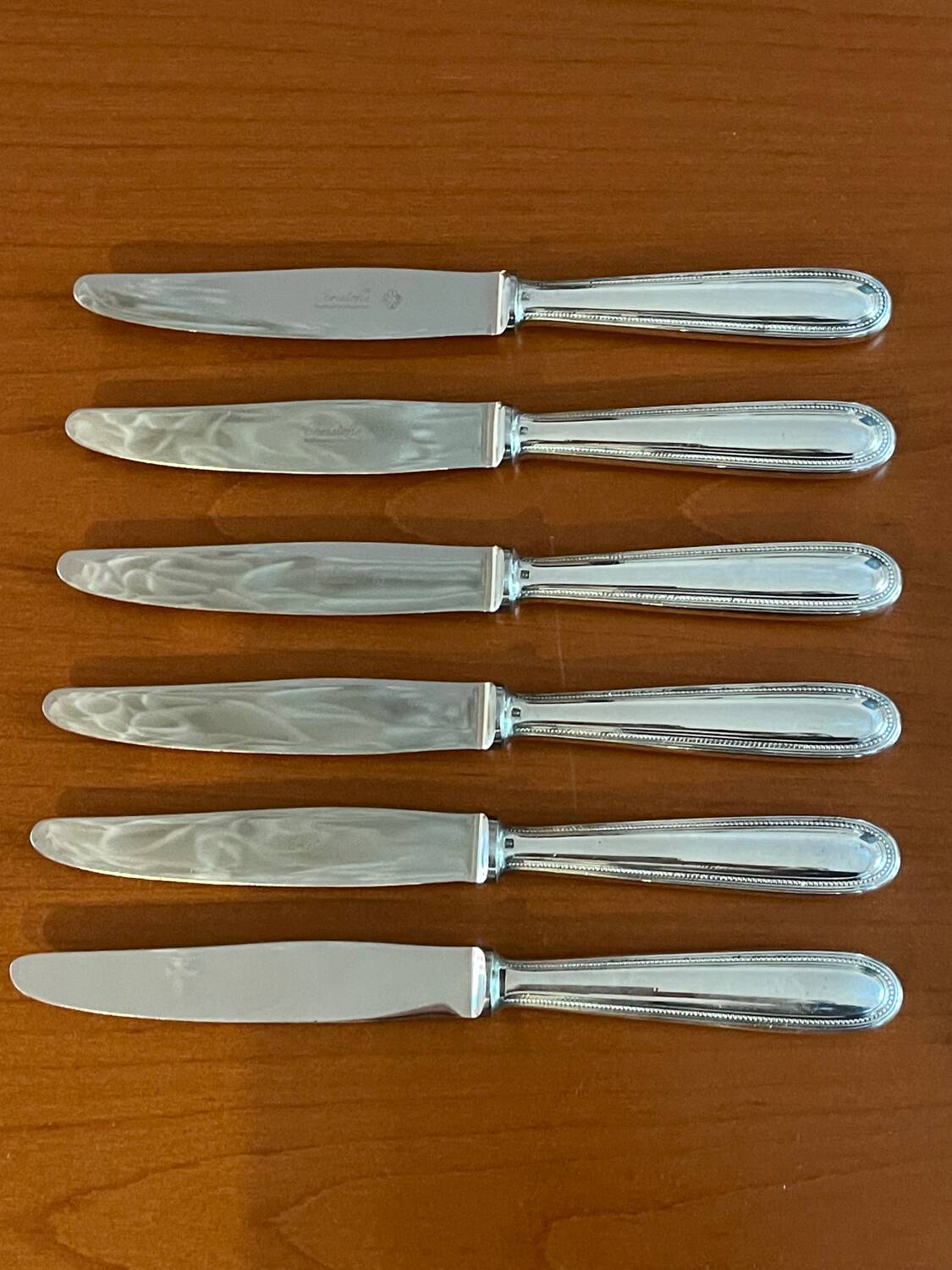 Christofle pearls 6 dessert cheese dessert knives