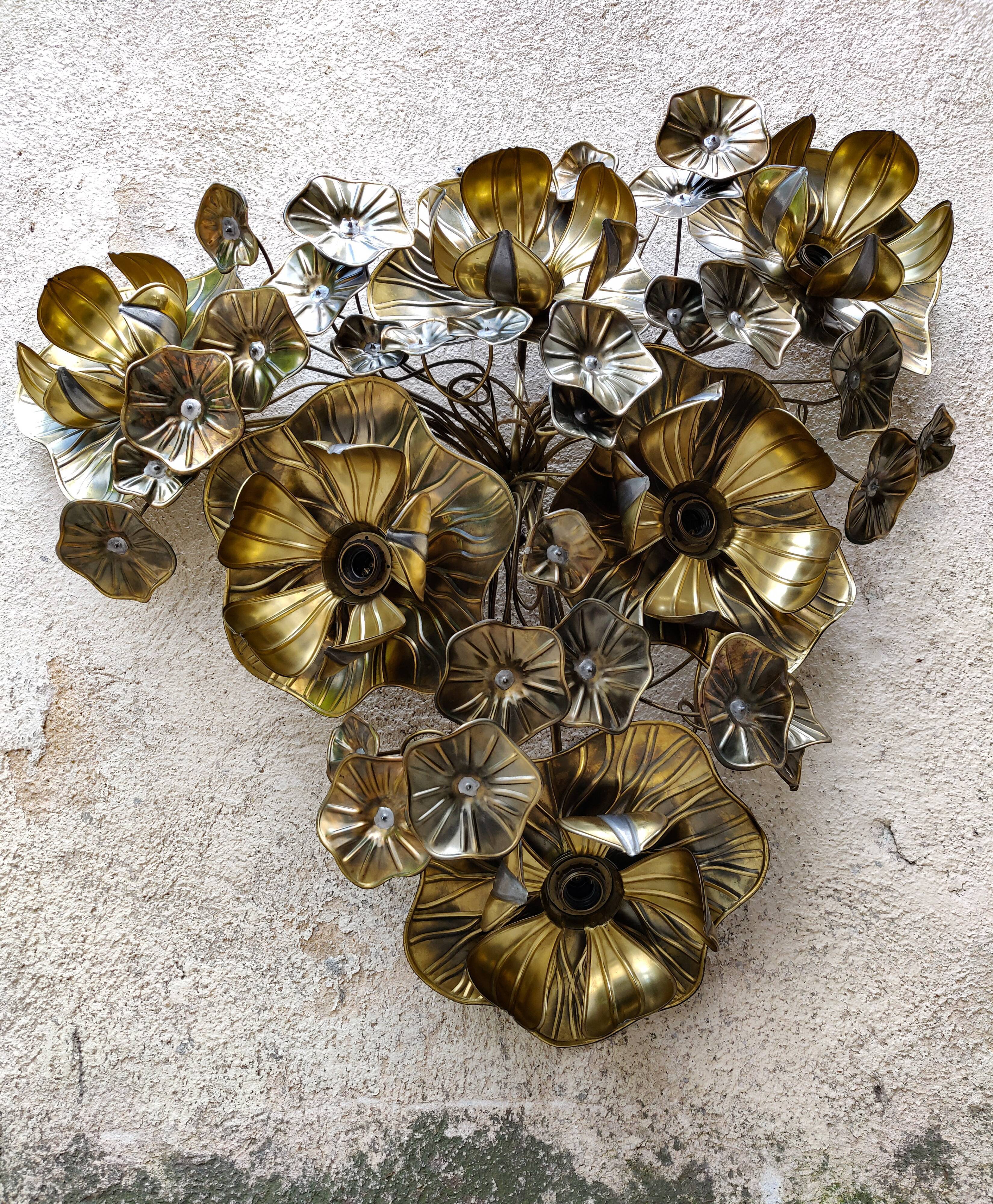 Henri Fernandez Applique or Ceiling Lotus Flower 106 cm