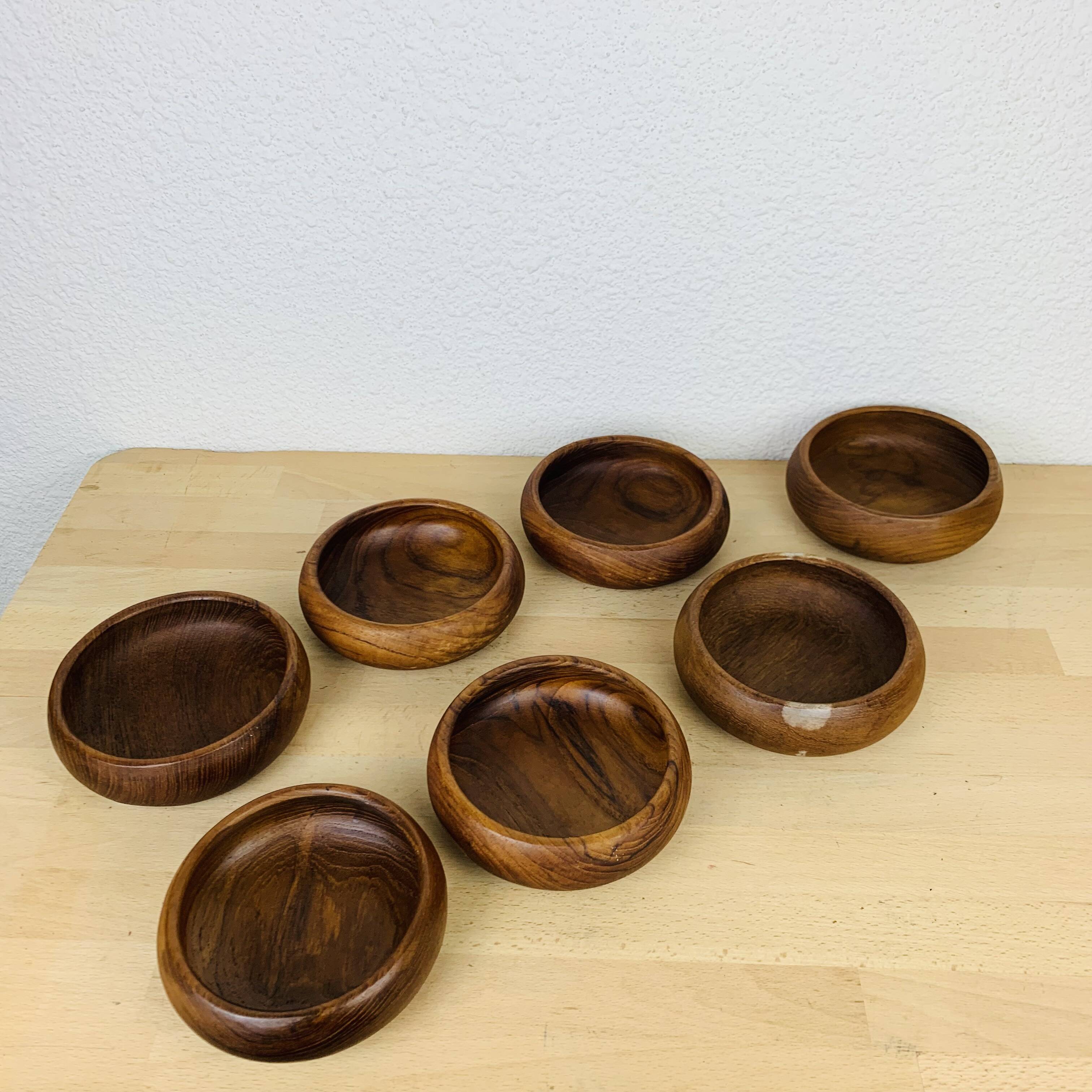7 Scandinavian Danish teak bowls from the 60s