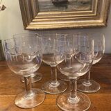 6 wine or water glasses in cut glass