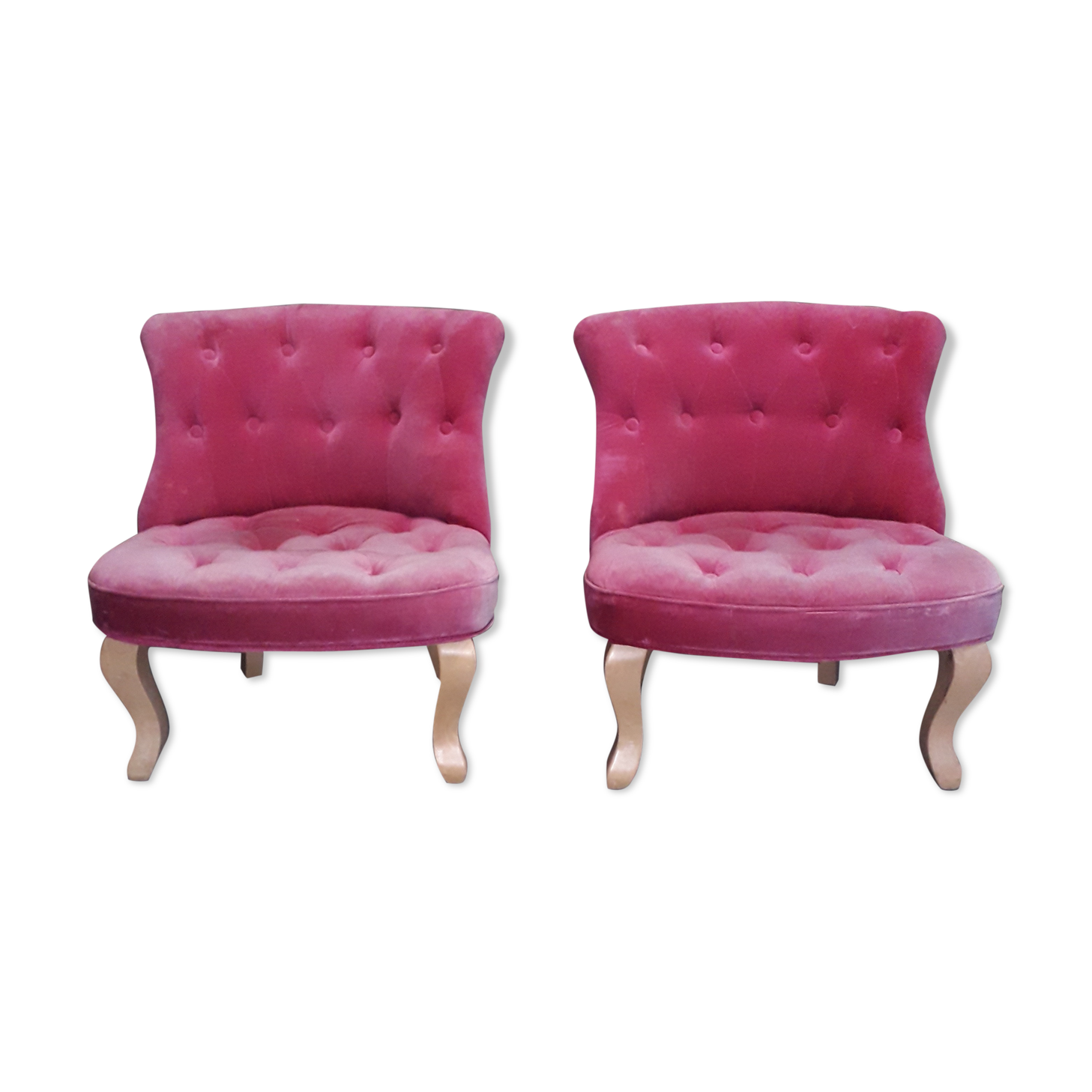 Pair of padded armchairs