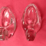 box of a pair of Baccarat crystal salerons with its 2 small golden spoons