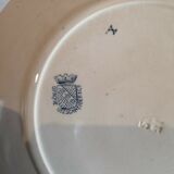 Series of 6 dessert plates in Sarreguemines earthenware model Flore style