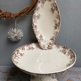 Compotier and ravier earthenware of Sarreguemines