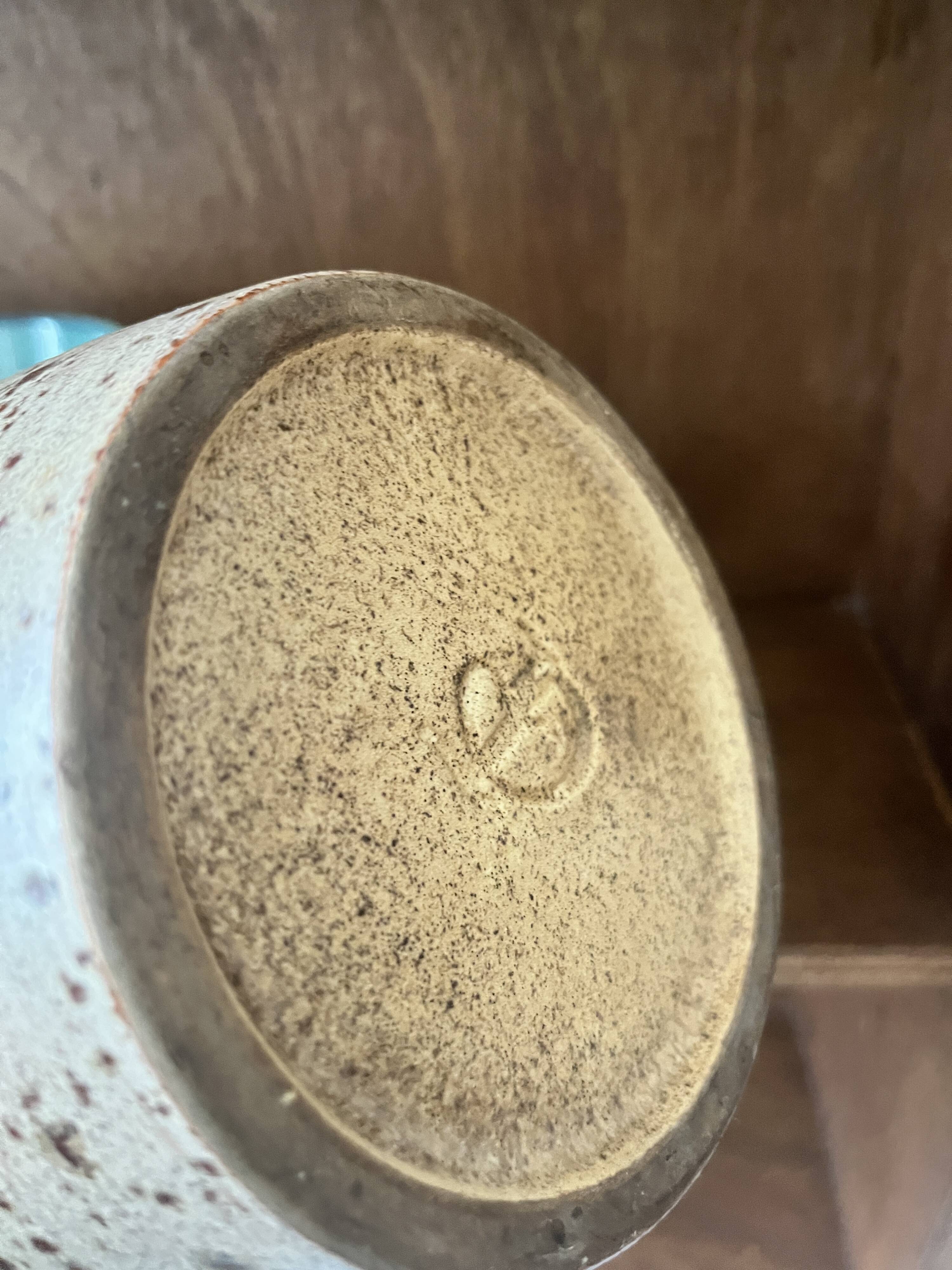 Pitcher carafe vase signed in pyrite ceramic earthenware, stoneware from Borne 1950