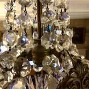 Bronze and crystal hot air balloon chandelier