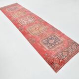 3x11 Vintage Pastel Pink Vintage Runner Rug, 84x335Cm