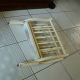 Folding magazine rack in vintage white wood