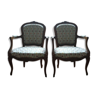 Pair of Louis XV style armchairs