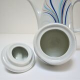 coffee maker and sugar porcelain blue décor design Bareuther 70s