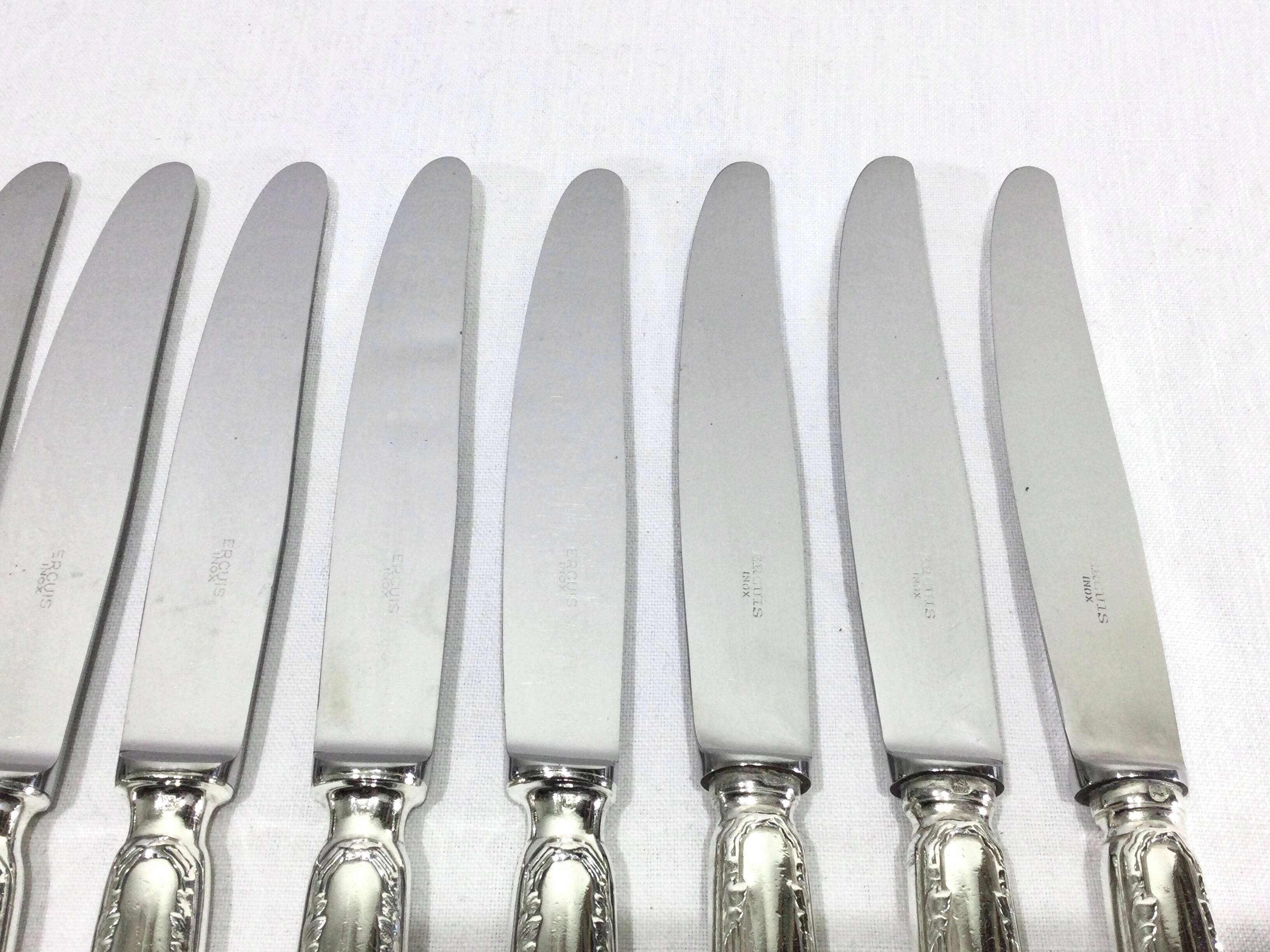 Ercuis – 12 silver-plated knives