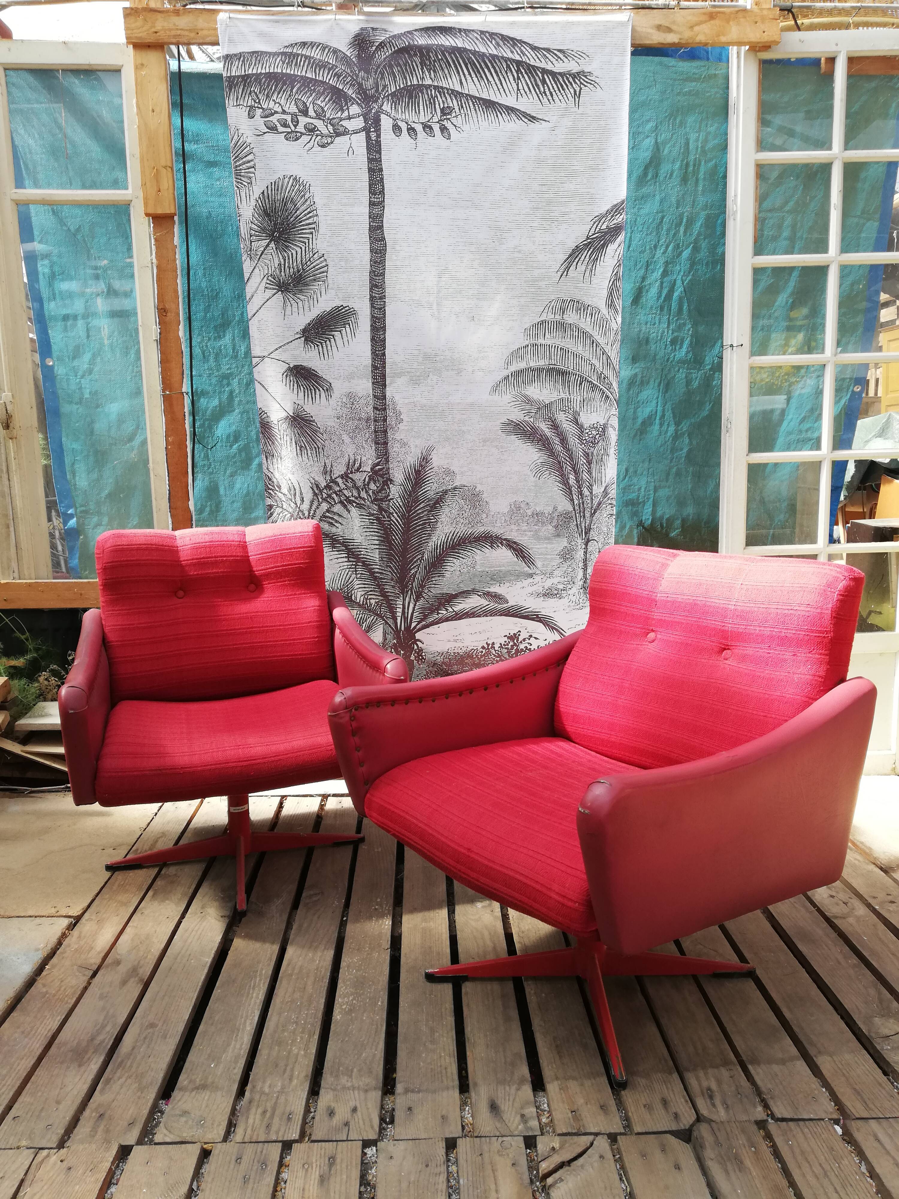 Pair of swivel chairs