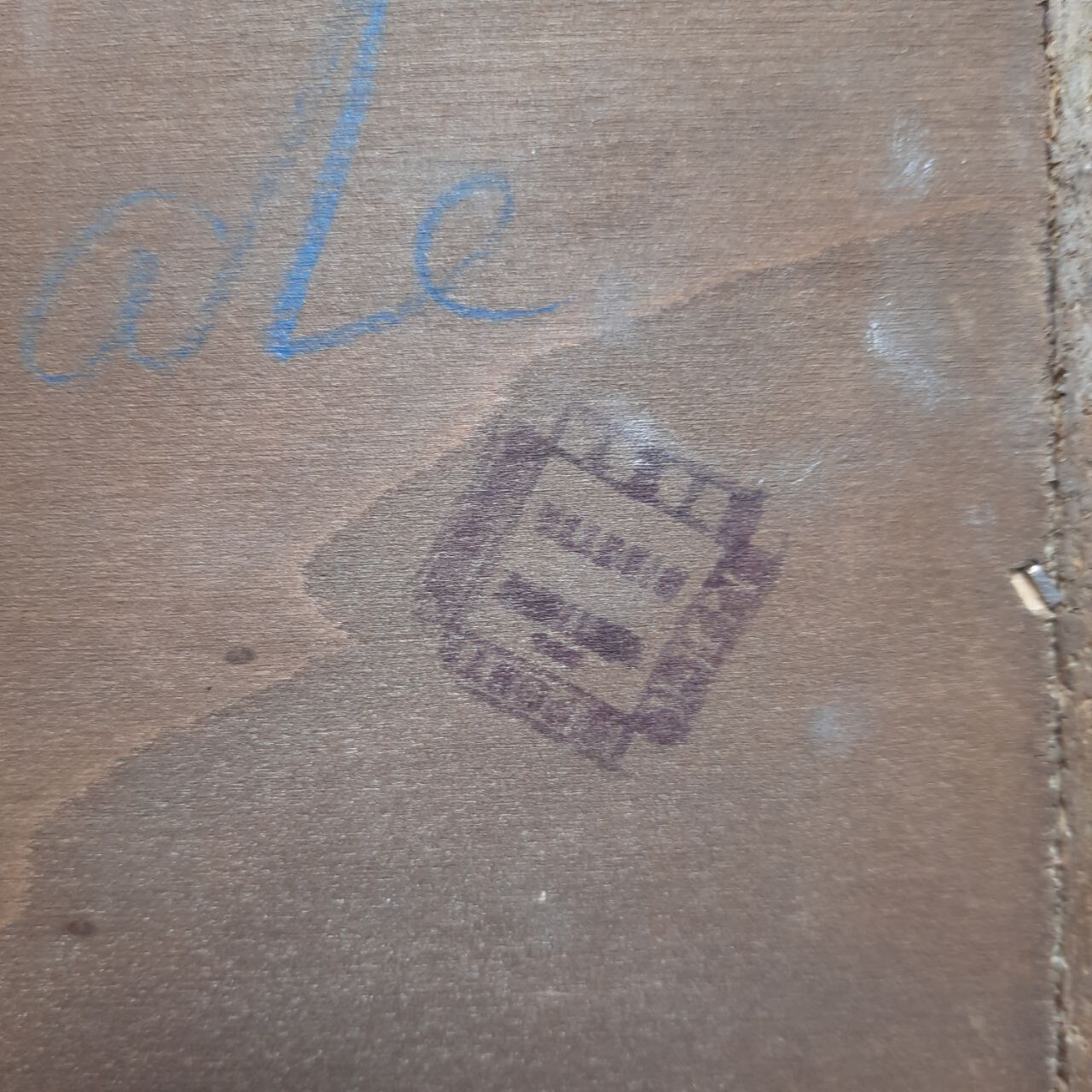 Dresser / chest of drawers and bedside tables - 1960s - faux leather brass