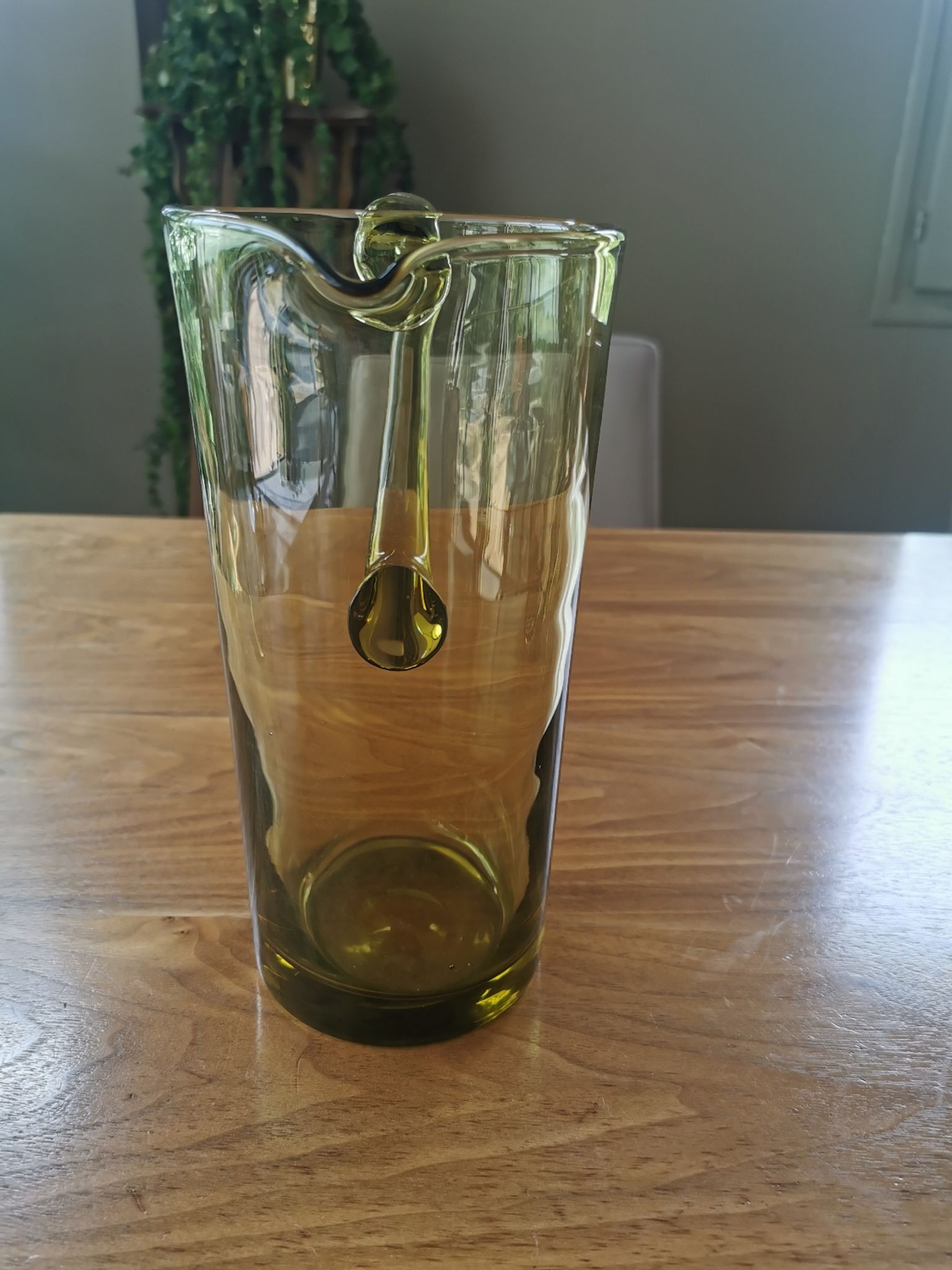 Vintage green glass lemonade set